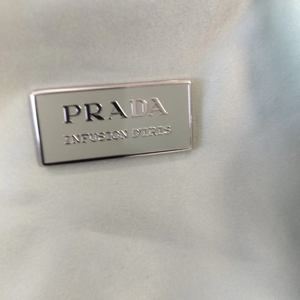 PRADA Infusion D'Iris‎ Makeup Bag Light Green Black Fabric Zipper